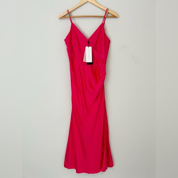 French Connection Ennis Satin slip midi dress pink - Picture 3 of 14